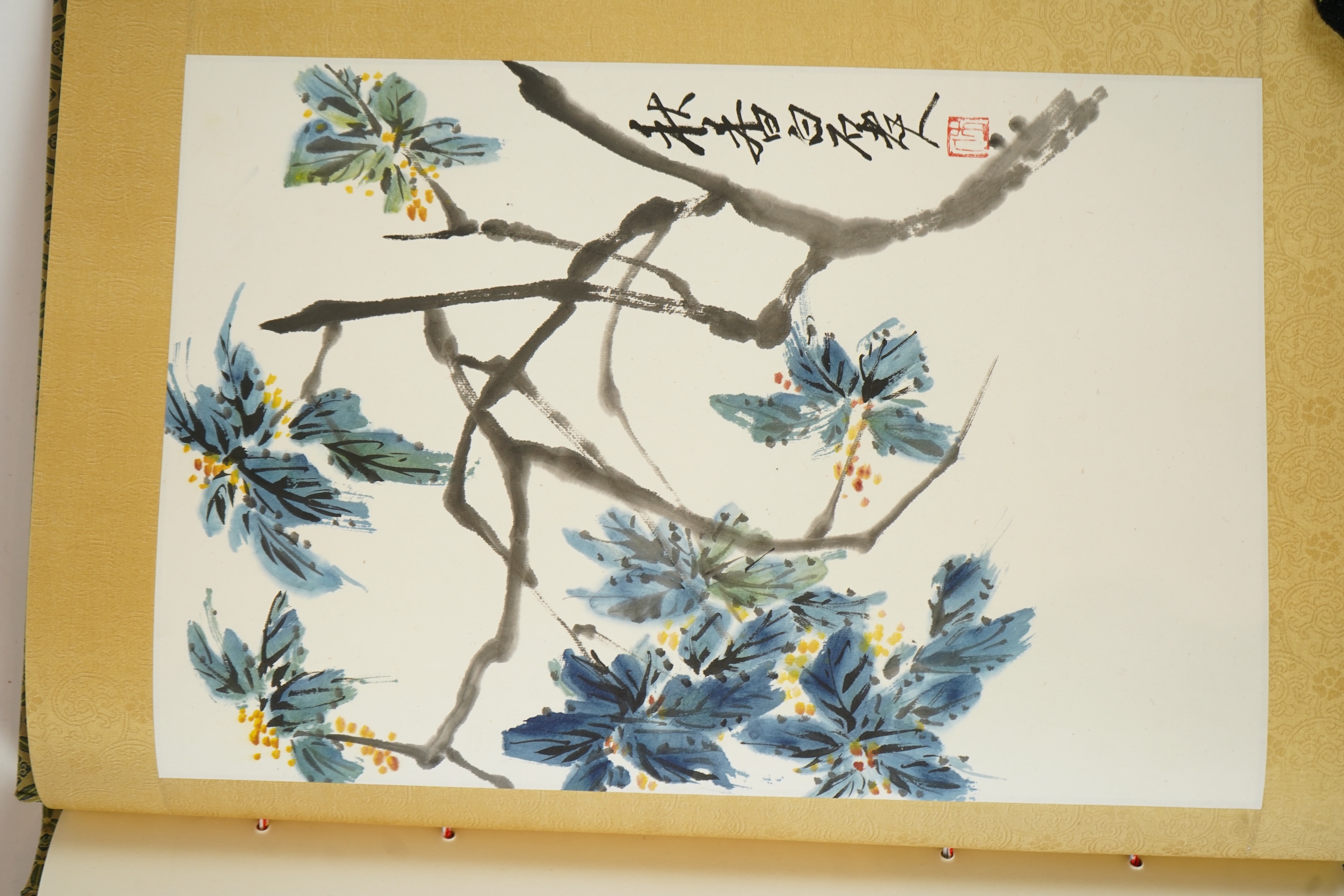 After Qi Baishi , (1864-1957), Album of 38 large woodblock prints, each image 39cm x 26.5cm